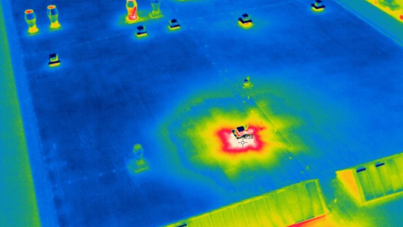Aerial drone view of a residential roof during an ARCM inspection