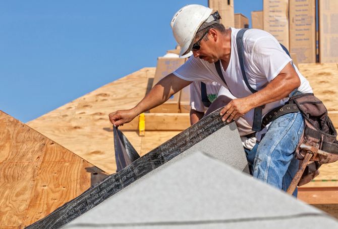 Full roof replacement in progress on a Denver home